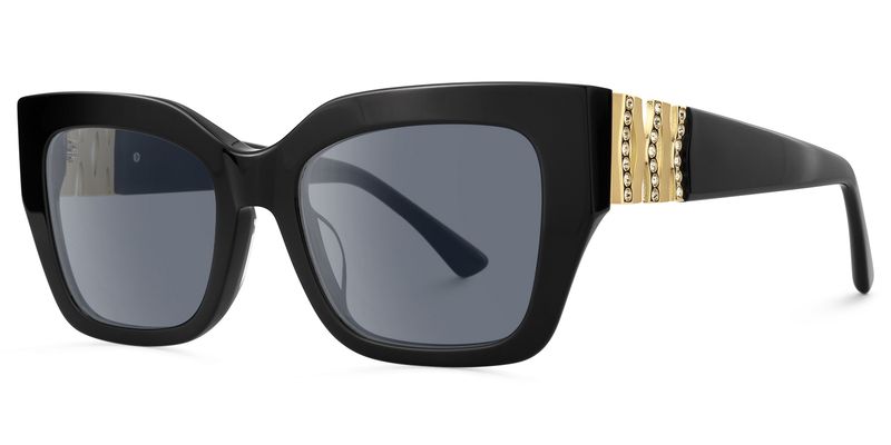 Sable - Square Black Sunglasses | Vooglam