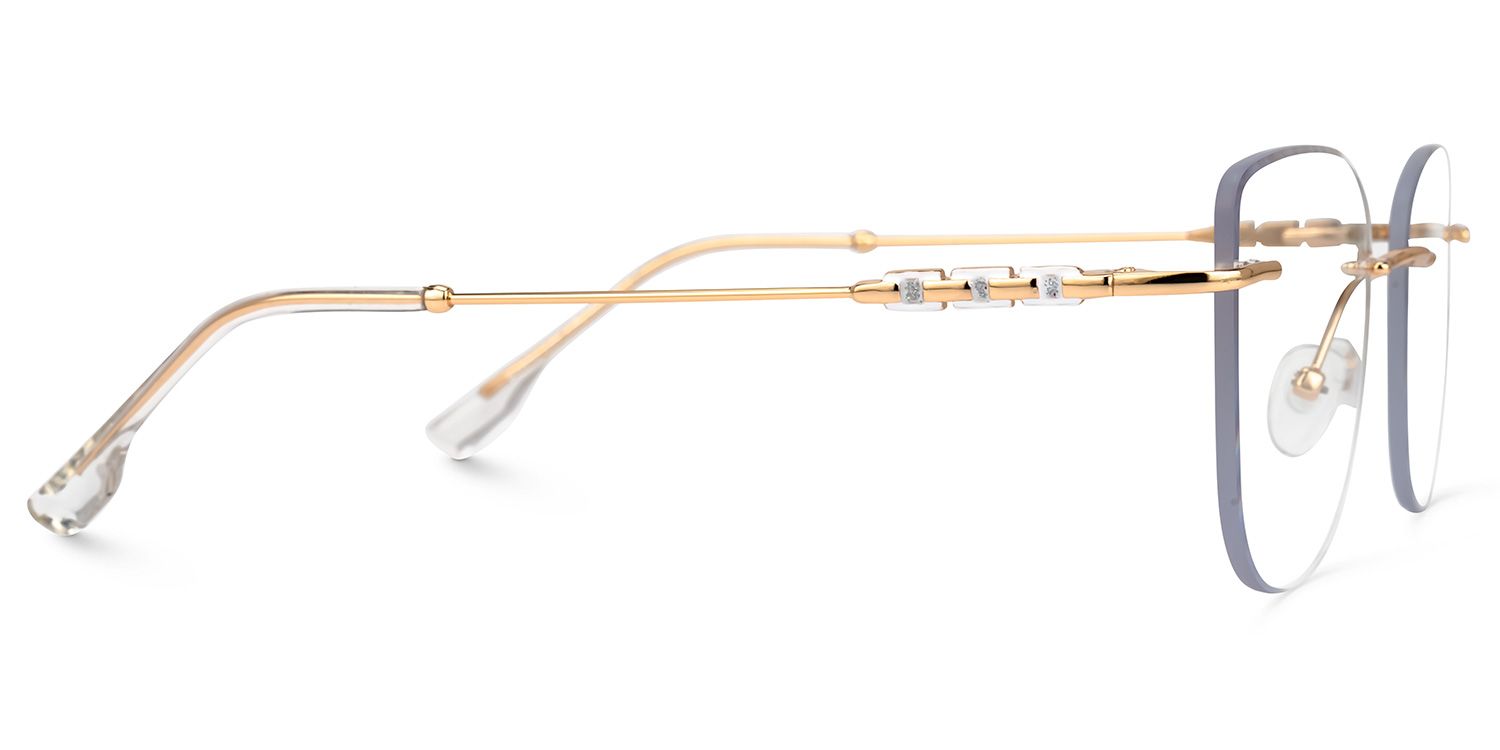 Deena - Square Gold Eyeglasses | Vooglam 4