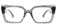 Denicia - Rectangle Grey Eyeglasses | Vooglam Angle View