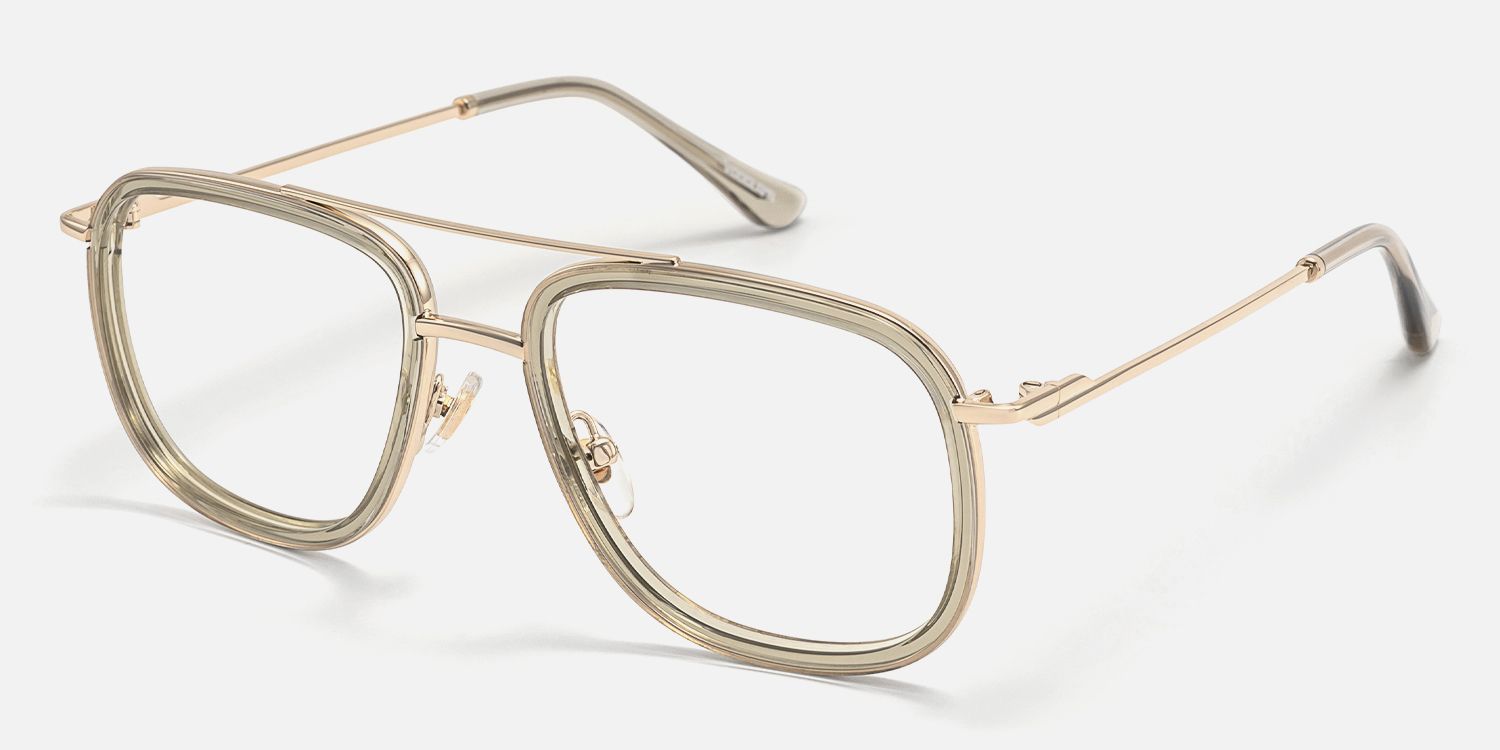 Breeze - Aviator Silver Eyeglasses | Vooglam Front View