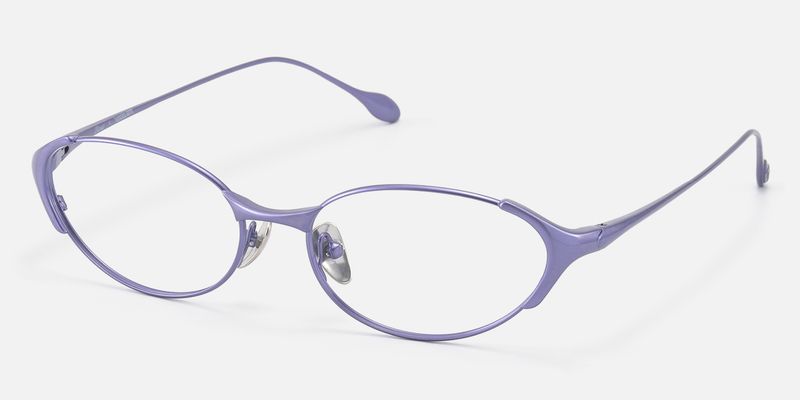 Ebisu - Purple Metal Rimmed Oval Glasses | Vooglam