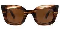 Delarosa - Cat Eye Brown Sunglasses | Vooglam Angle View
