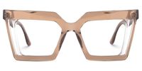 Ekkeko - Square Brown Eyeglasses | Vooglam Angle View