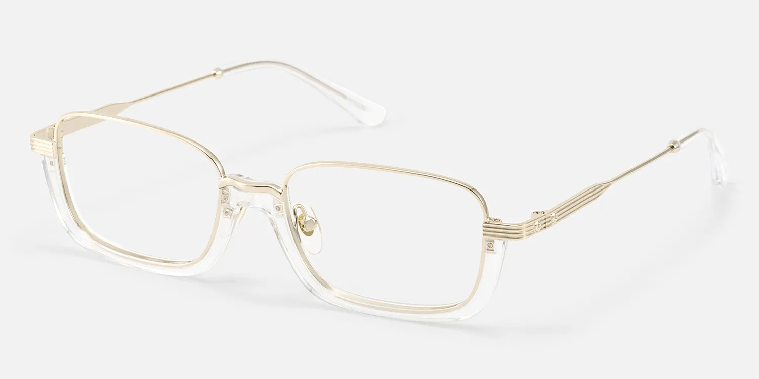 Clear Gold Half Rim Structural Frames