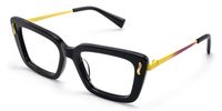 Nebula - Rectangle Black Eyeglasses | Vooglam Front View