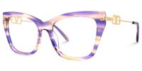 Madelina - Cat Eye Purple Eyeglasses | Vooglam Front View