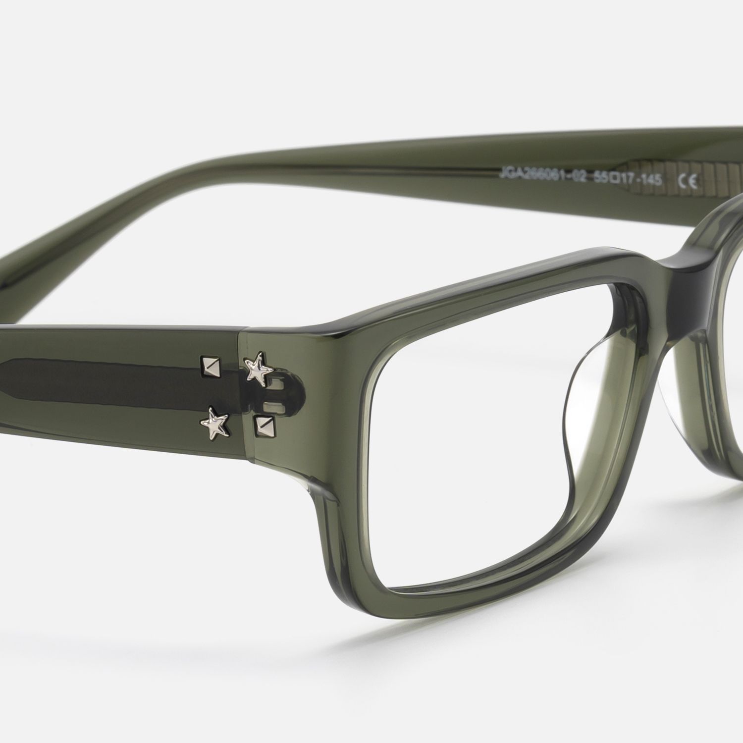 Drexen - Olive Green Translucent Rectangle Rx | Vooglam Design Details