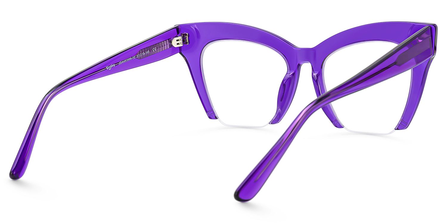 Jacobien - Cat Eye Purple Eyeglasses | Vooglam Side View