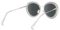 Hafiz - Round Silver Sunglasses | Vooglam Side View