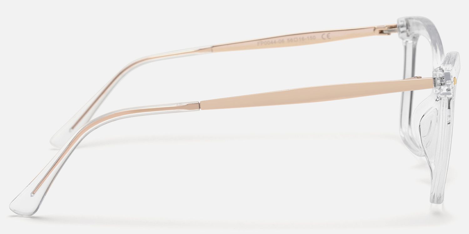 Libby - Crystal Clear Butterfly-shaped Glasses | Vooglam Side View
