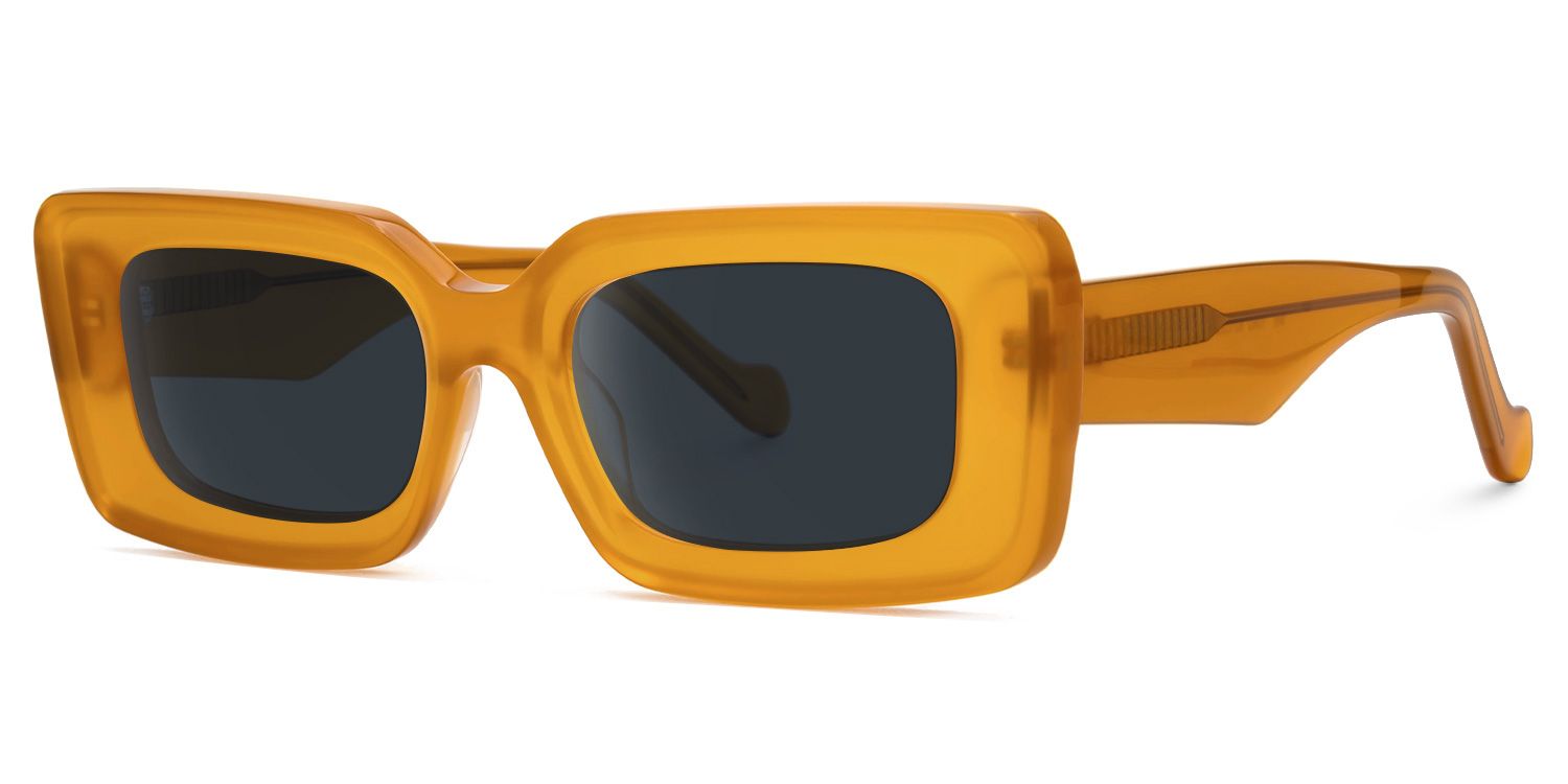 Kadmiel - Rectangle Orange Prescription Sunglasses | Vooglam Front View