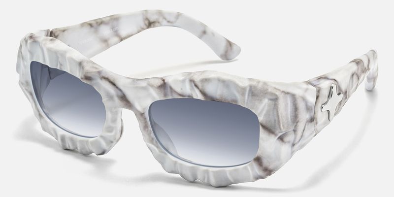 The Geologist - Geometric White Sunglasses