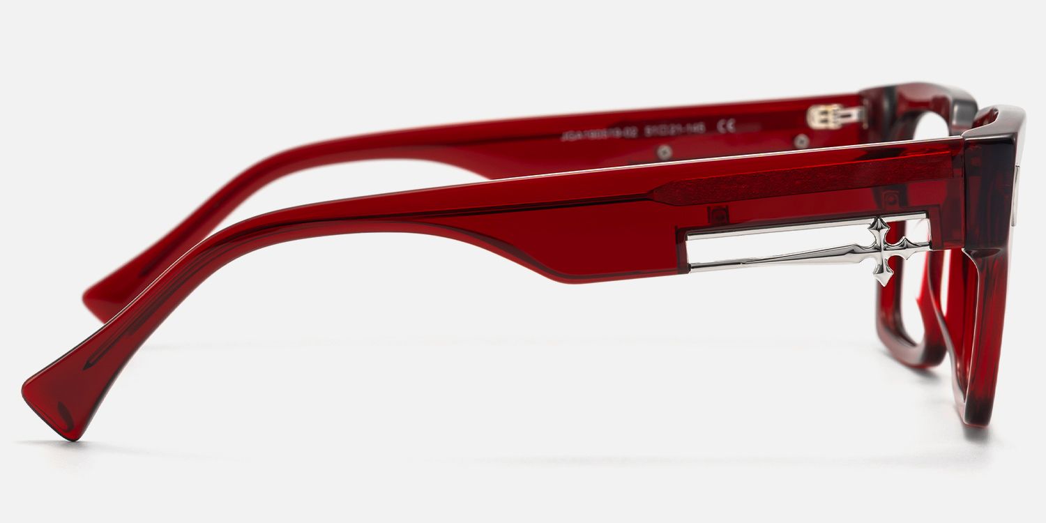 Stiletto - Rectangle Red Eyeglasses product detail 3