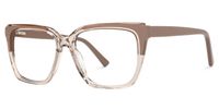 Elske - Rectangle Champagne Eyeglasses | Vooglam Front View