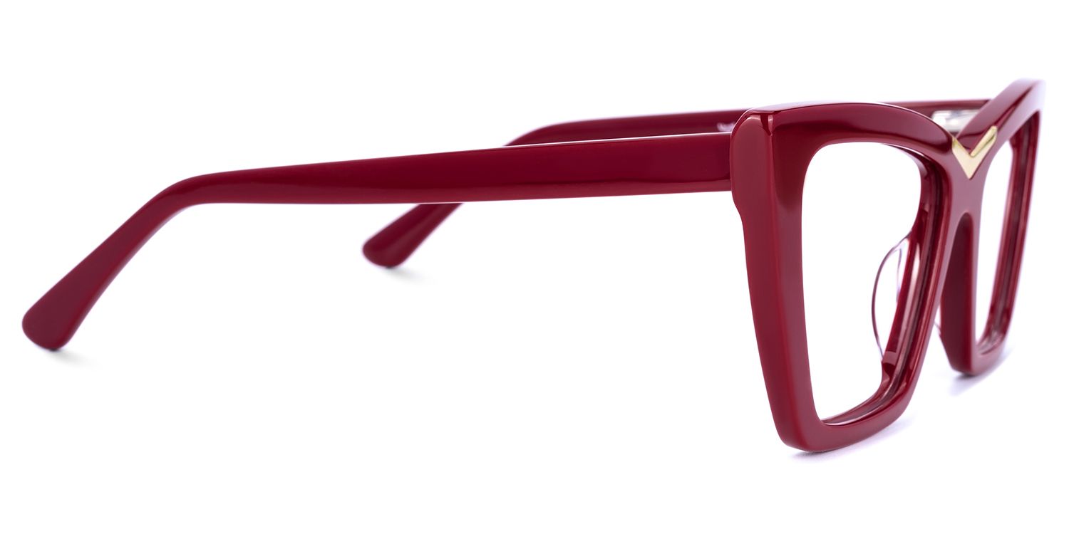 Lainer - Rectangle Red Eyeglasses | Vooglam 4