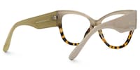 Elektra - Beige & Tortoise Two-Tone Cat Eye Glasses - 4
