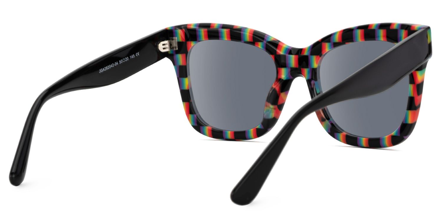 Faustyna - Square Multicolor Sunglasses | Vooglam Side View