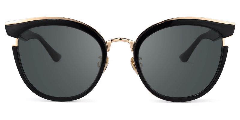 Retro - Round Black Sunglasses