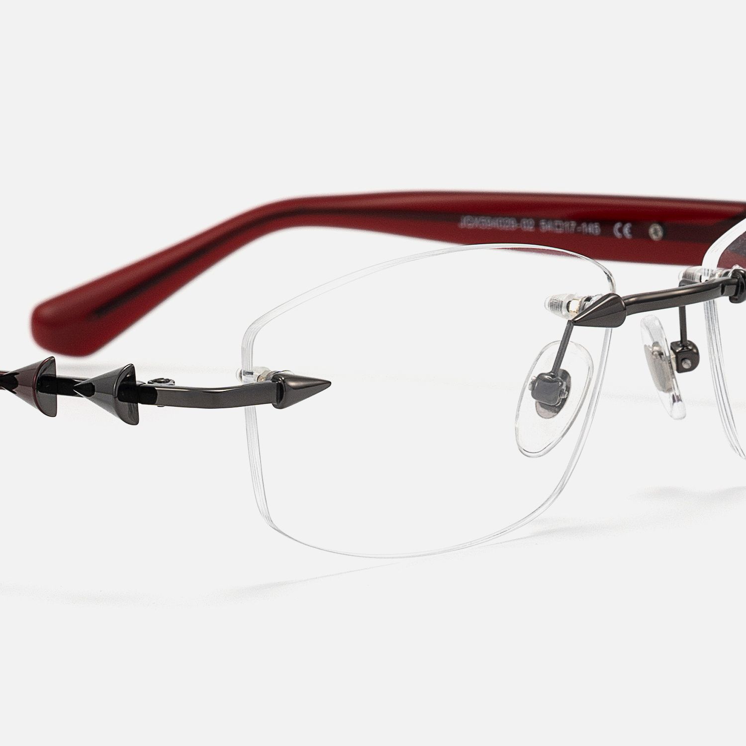 Fracture - Rectangle Red Eyeglasses product detail 4