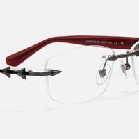 Fracture - Black & Red Rimless Spike Glasses | Vooglam Design Details