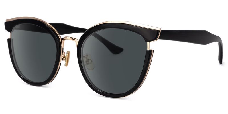 Retro - Round Black Sunglasses