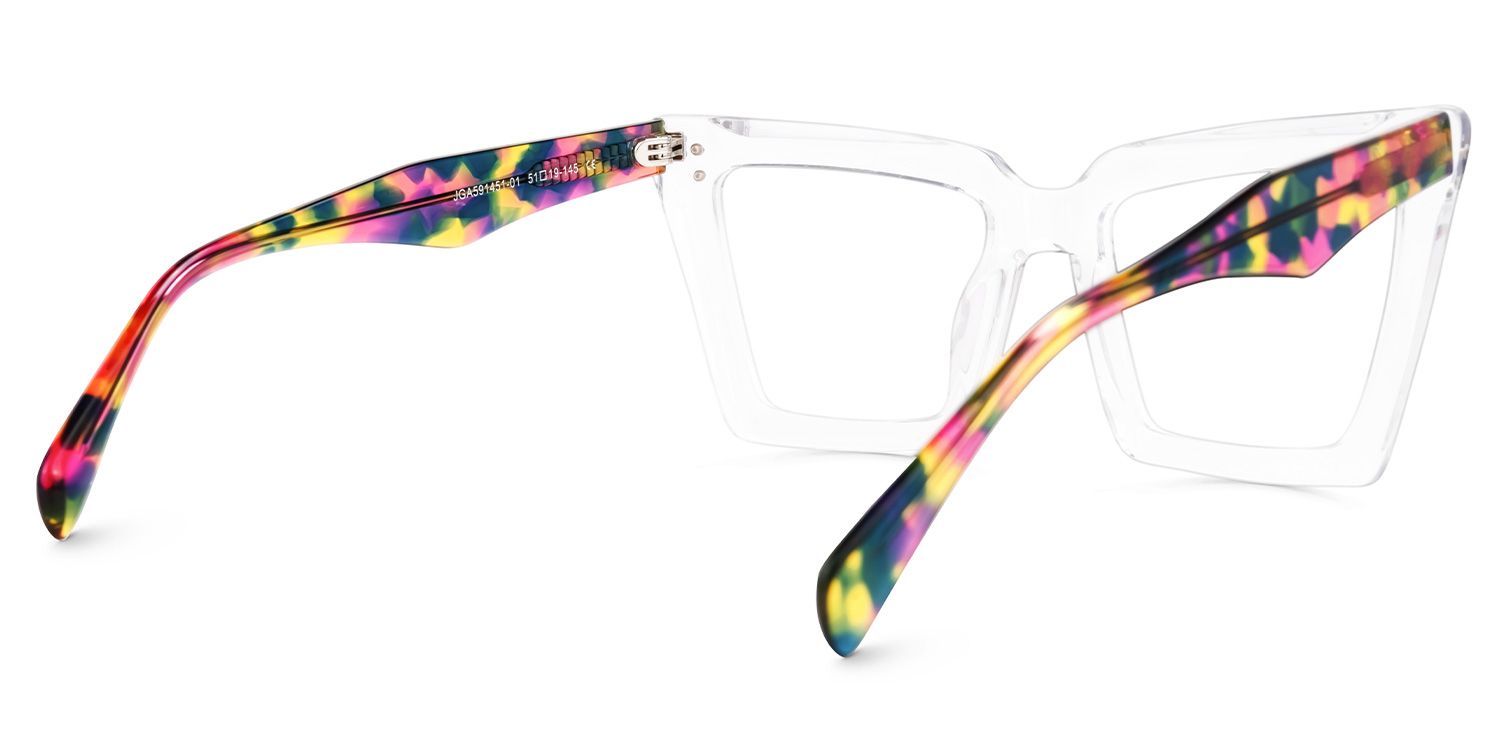 Eduardo - Square Crystal Eyeglasses by Vooglam - Side View