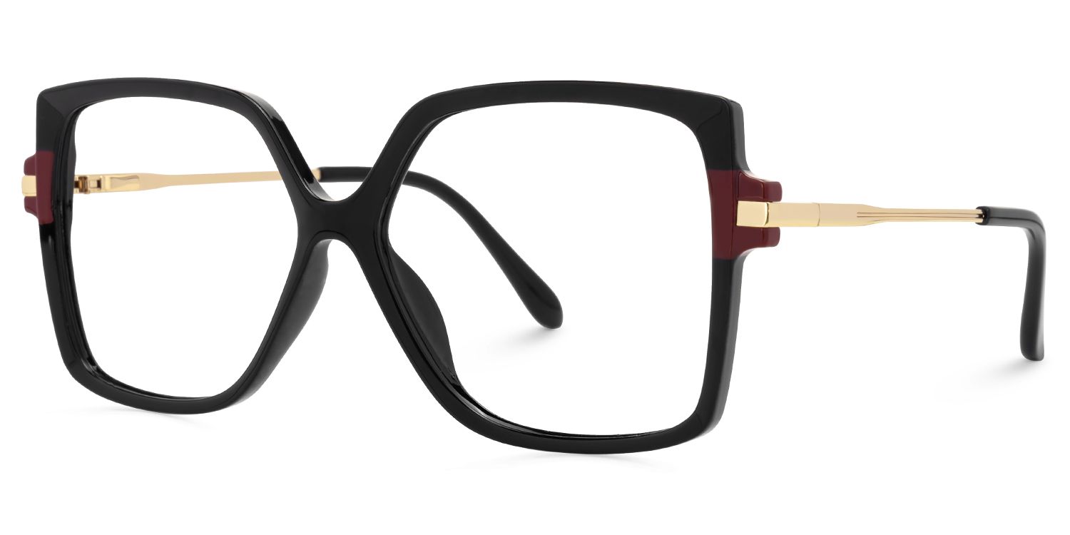 Faisal - Square Black Eyeglasses | Vooglam Front View