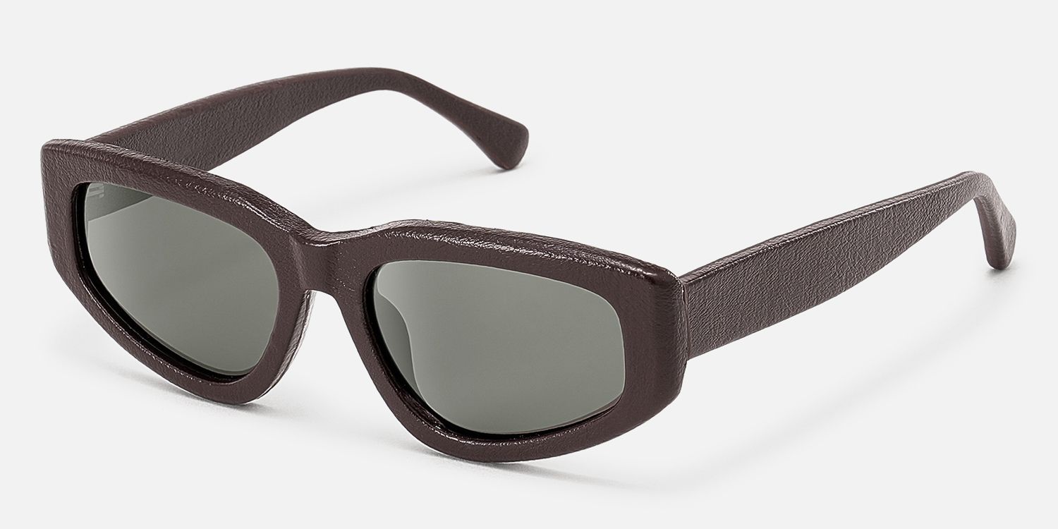 CruzHide - Geometric Brown Sunglasses | Vooglam Front View