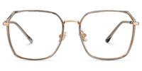 Denji - Geometric Grey Eyeglasses | Vooglam Angle View