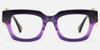 Sabrina - Rectangle Purple Acetate Eyeglasses | Vooglam Angle View
