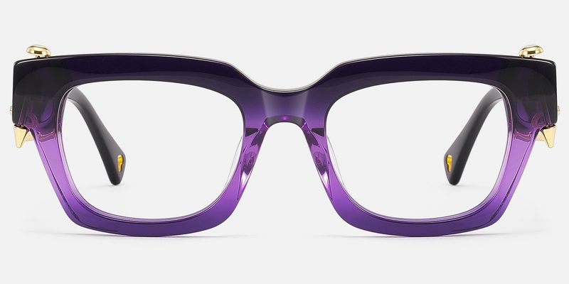 Sabrina - Rectangle Purple Eyeglasses