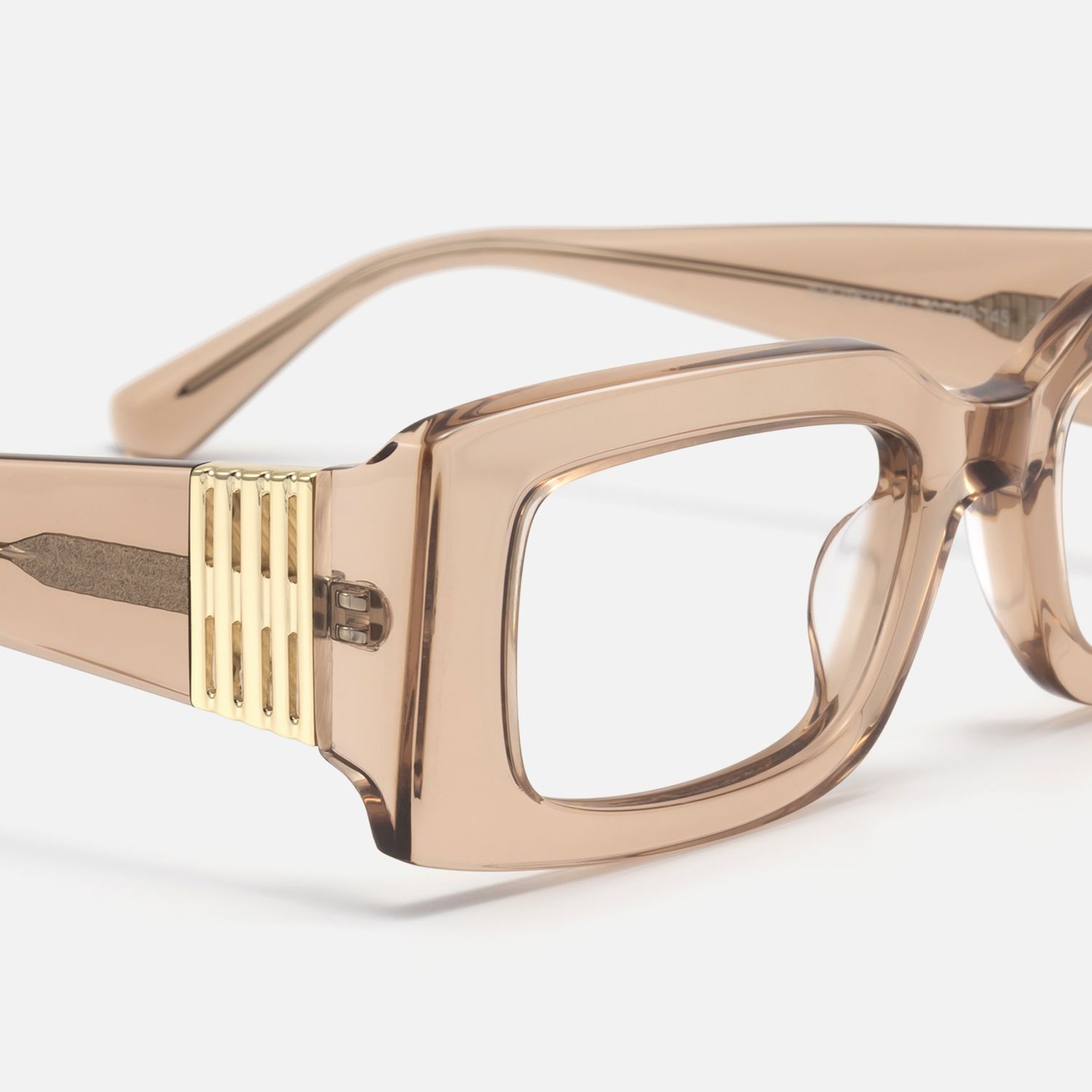 Aurelia - Rectangle Champagne Eyeglasses product detail 4