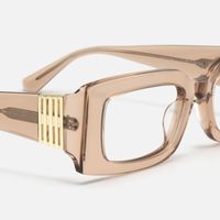 Aurelia - Bold Champagne Gold Accent Glasses | Vooglam Design Details