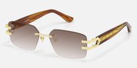 Aurum - Gradient Brown Rimless Sunglasses | Vooglam Front View
