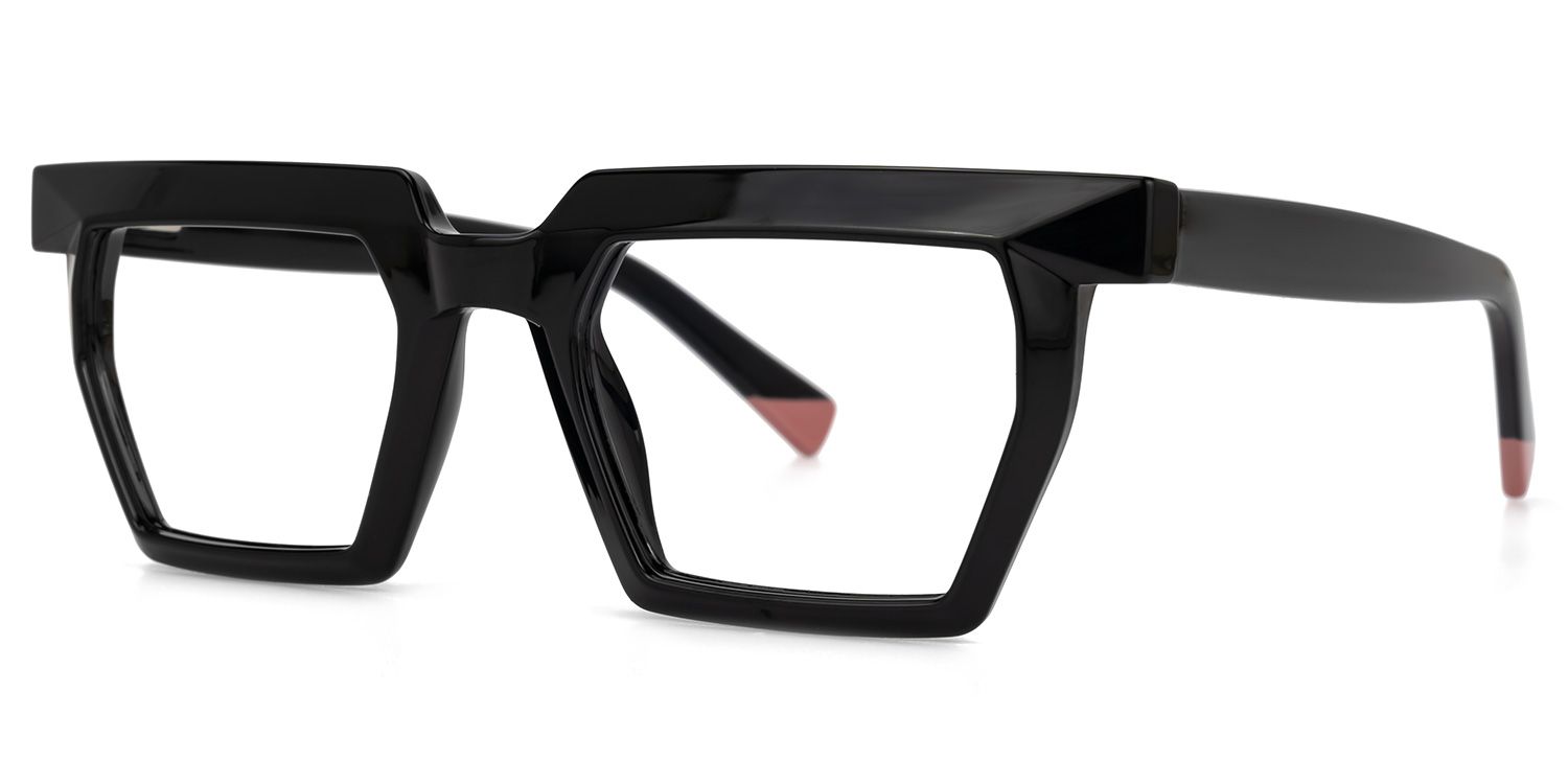 Baden - Rectangle Black Eyeglasses | Vooglam Front View
