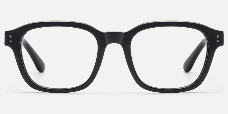 Rainier - Black Acetate Zipper Square Glasses | Vooglam
