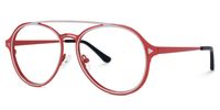 Ellasyn - Aviator Red Eyeglasses | Vooglam Front View