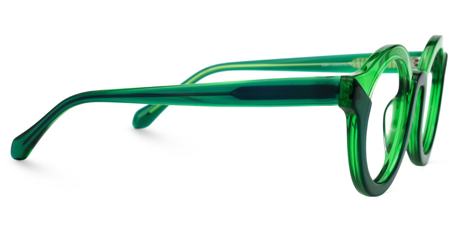 Fahima - Round Green Eyeglasses | Vooglam 4