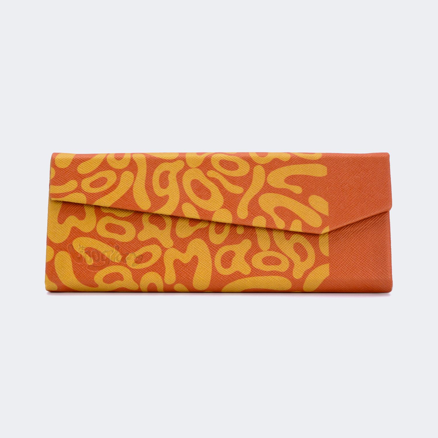 Stylish Foldable Glasses Case - Vibrant Orange Design - Angle View