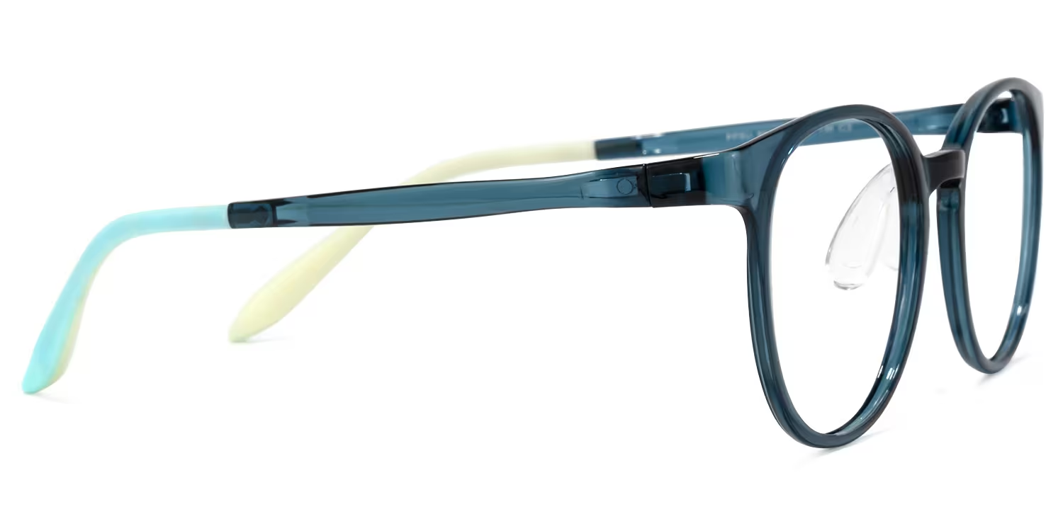 Theodore - Round Blue Kids Eyeglasses | Vooglam 4
