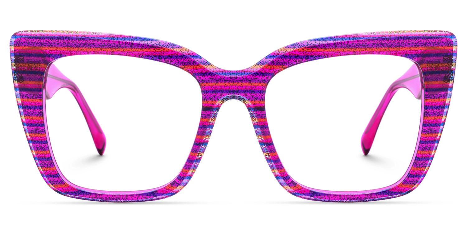 Kaipo - Square Purple Eyeglasses | Vooglam Angle View