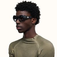 The Geologist - Geometric Black Eyeglasses | Vooglam On Model 4
