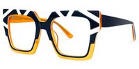 Darius - Square Blue/Orange Eyeglasses | Vooglam Front View