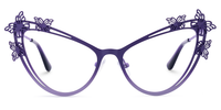 Elkan - Cat Eye Purple Eyeglasses | Vooglam Angle View