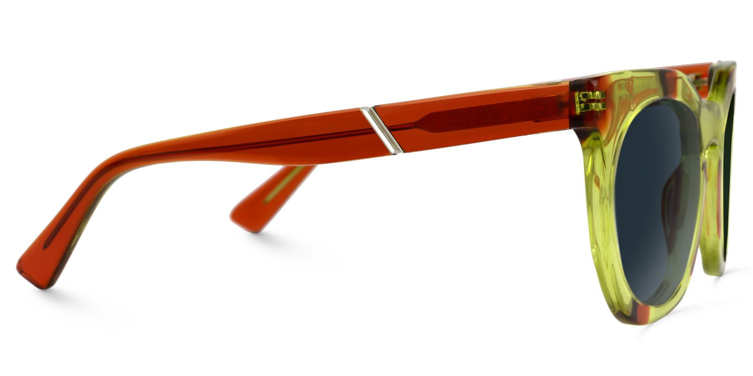 Deiondre - Round Yellow Sunglasses | Vooglam 4