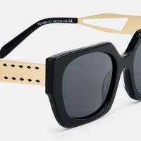 Titan - Rectangle Black Sunglasses | Vooglam Design Details