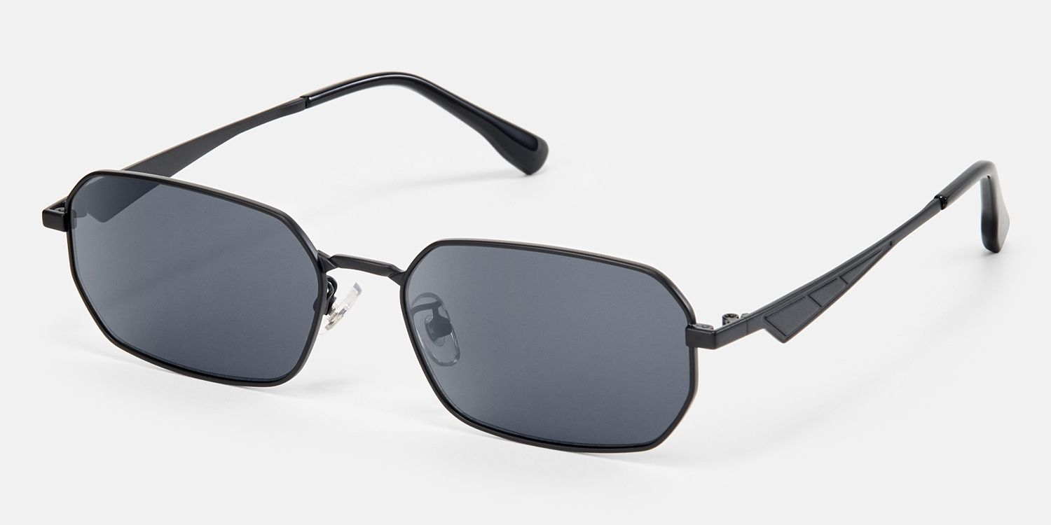 Aether - Geometric Black Sunglasses | Vooglam Front View