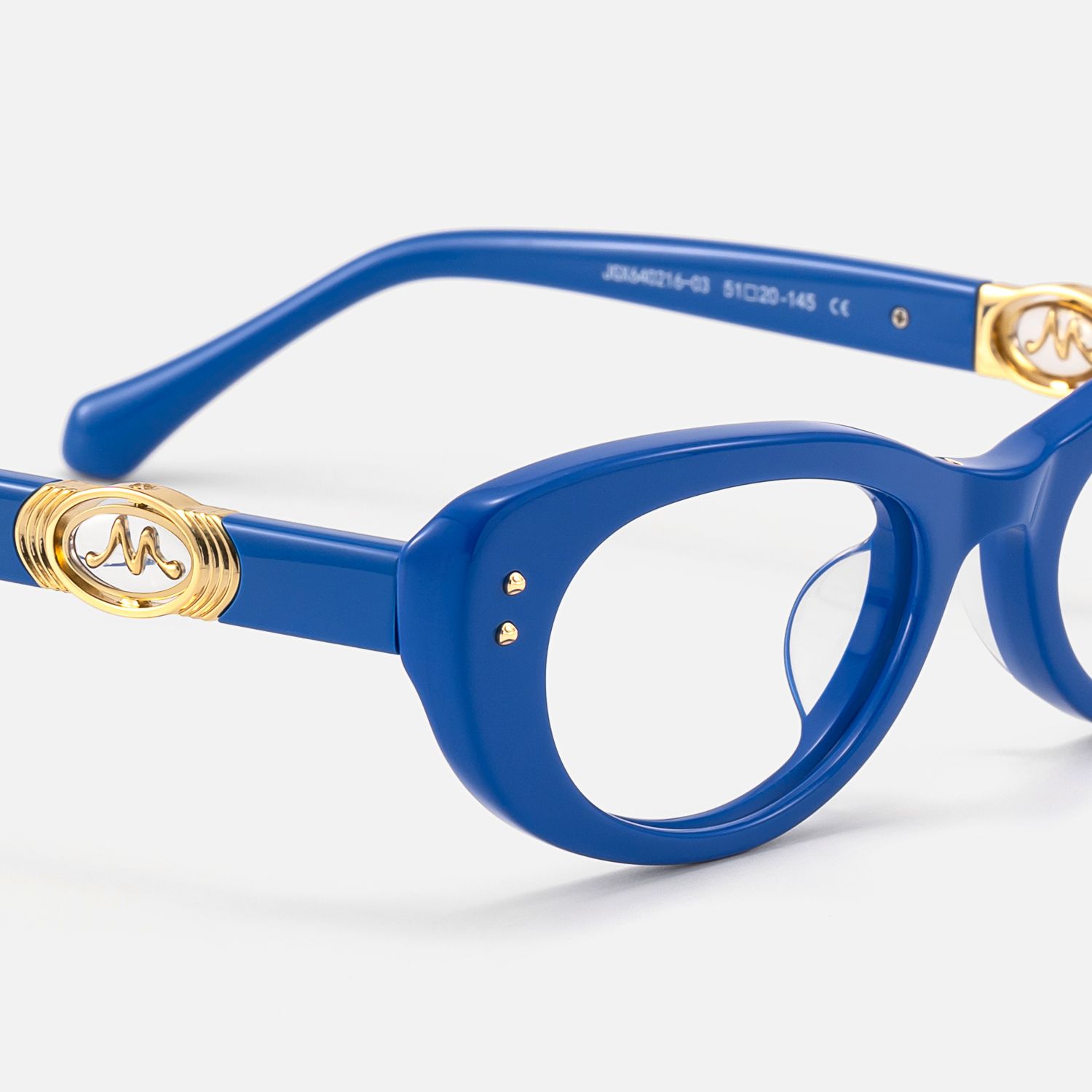 Ginza - Blue Funky Y2K Narrow Cat Eye Rx Glasses | Vooglam Design Details