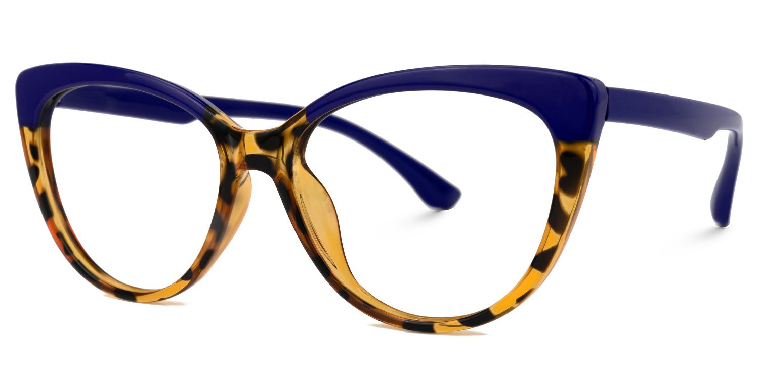 Callisto - Cat Eye Blue/Tortoise Eyeglasses | Vooglam Front View