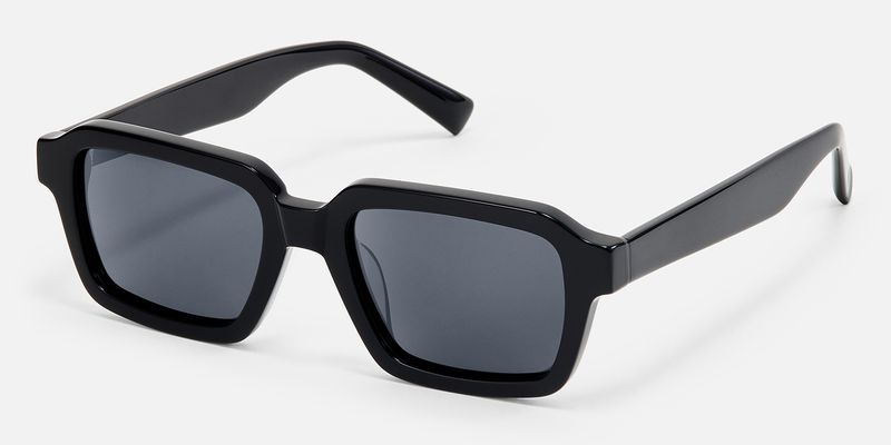 Jet - Rectangle Black Sunglasses | Vooglam
